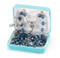   This tin cut sapphire bead rosary comes in a deluxe velvet box. Rosary is made in the USA.