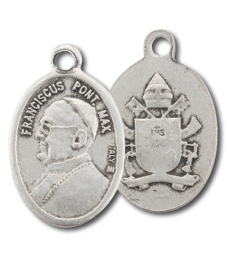 Silver Oxidised Medal of Pope Francis