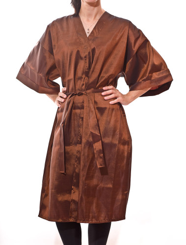 Kimono Salon Smocks and Client Robes in Copper