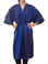 Gina - saloncapes.com's High Performance, Iridescent Polyblend Wraparound Client Kimono in Royal Blue, front