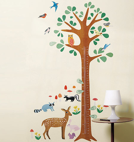 nursery wall stickers woodland growth chart woodland growth chart