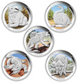 2013-2014 $1 Australian Megafauna 1oz Silver 5 Coin Collection w/Case