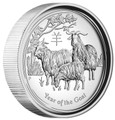2015 $1 Lunar Goat High Relief 1oz Silver Proof