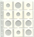 OPTIMA COIN SHEETS FOR 12 COIN HOLDERS (50X50 MM), CLEAR Pkt 5