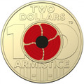 2018 $2 Remembrance Armistice Centenary RAM Coloured Coin 