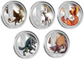2013 - 2014 Mythical Creatures  Silver Proof  5 Coin set. The Complete set! In Mint!