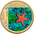 2007 $1 Ocean Series Biscuit Starfish Colour Printed Coin