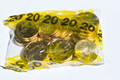 2014 $1 Anzac coin bag contains 20 uncirculated one dollar coins