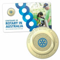 2021 RAM $1 Centenary Of Rotary In Australia Coloured UNC Coin - Carded