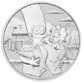 2021 Marge & Maggie Simpson 1oz Silver Coin In Card