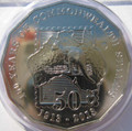 2013 World Stamp Expo, Kangaroo and Map M Counterstamp 50 Cent (50c) single coin 