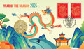2024 Aus Lunar Series III Year of the Dragon AlBr $1 Stamp & Coin PNC