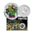 2024 $1 Teenage Mutant Ninja Turtles 40th Anniv 1oz Silver Coloured Coin in Card