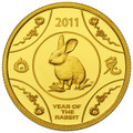 2011 Lunar Series Coin-Year of the Rabbit Gold Proof Coin     