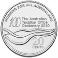 2010 Australian Taxation Office Centenary 20 cent Coin $1 Shipping Australia only