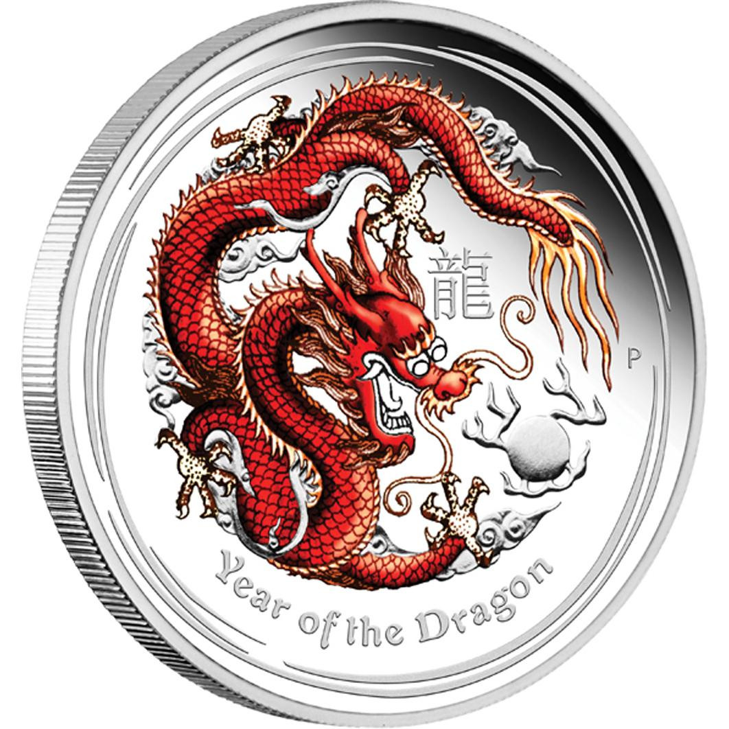 Australian Lunar Silver Coin Series II 2012 Year of the Dragon 1