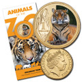 2012 Animals of the Zoo Series-$1 Coloured Unc Coin - Sumatran Tiger