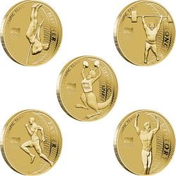 2012 AUSTRALIAN OLYMPIC TEAM $1 FIVE-COIN SET IN FOLDER