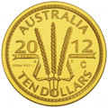 2012 $10 Gold Proof Mintmark - Wheat Sheaf Ballot Coin