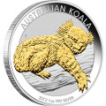 AUSTRALIAN KOALA 2012 1OZ GILDED COIN 