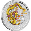 MELBOURNE ANDA COIN SHOW SPECIAL - AUSTRALIAN LUNAR SERIES II - 2012 YEAR OF THE DRAGON 1OZ SILVER COLOURED EDITION 