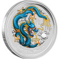 SYDNEY ANDA COIN SHOW SPECIAL - AUSTRALIAN LUNAR SERIES II - 2012 YEAR OF THE DRAGON 1OZ SILVER COLOURED EDITION 