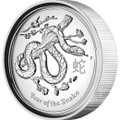 AUSTRALIAN LUNAR SERIES II 2013 YEAR OF THE SNAKE 1OZ SILVER PROOF HIGH RELIEF COIN 