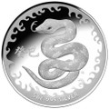 2013 $10 Year Of The Snake 5oz Silver Prooflike