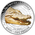2013 $1 Australian Saltwater Crocodiles Bindi Coloured 1oz Silver Proof