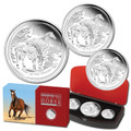 2014 Lunar Year of the Horse Silver Proof 3 Coin Set