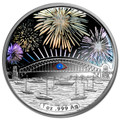 2014 $1 Sydney New Years Eve Fireworks Hologram 1oz Silver Proof