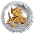 Tuvalu 2014 $1 Remarkable Reptiles - Thorny Devil 1oz Silver Proof