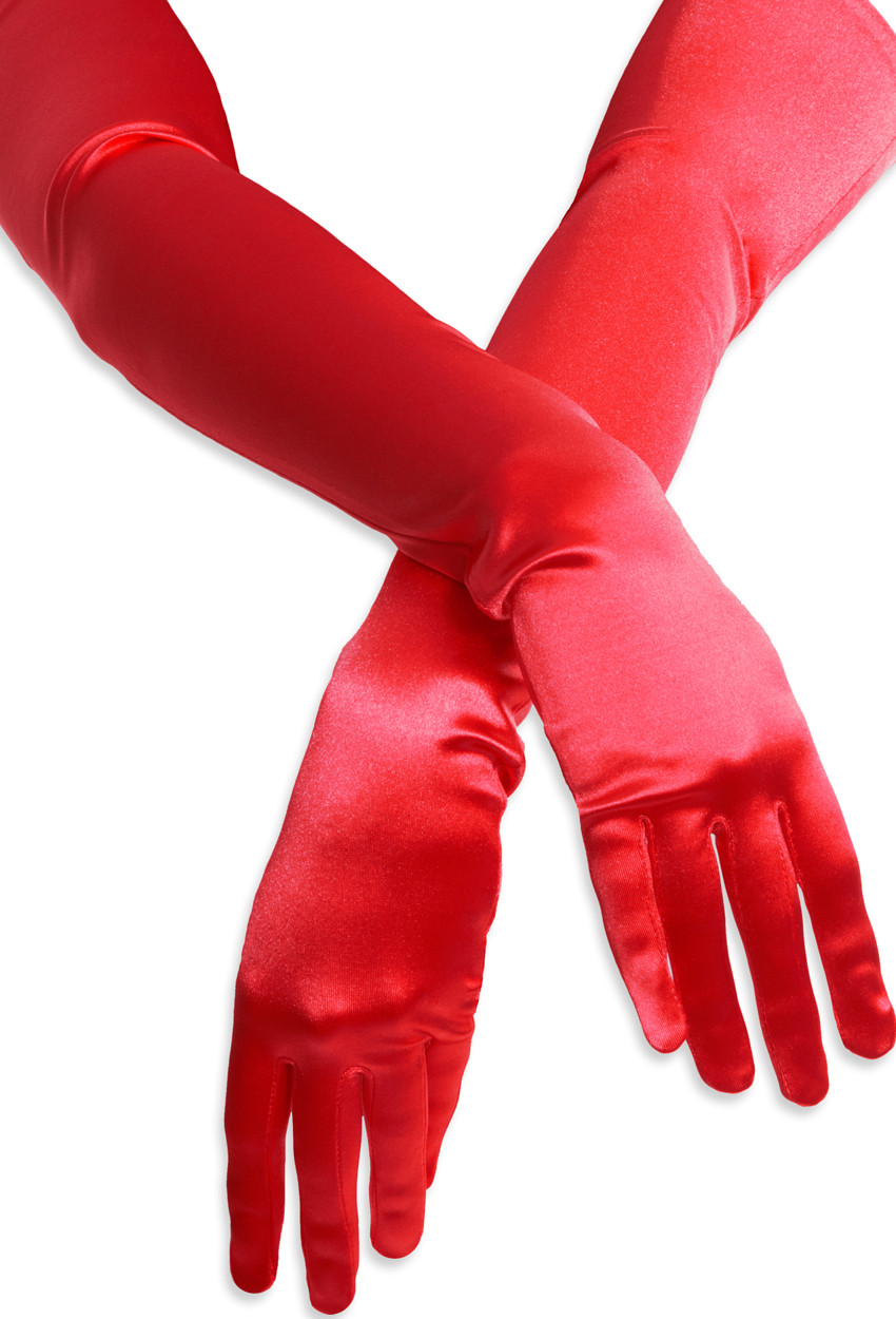 red opera gloves
