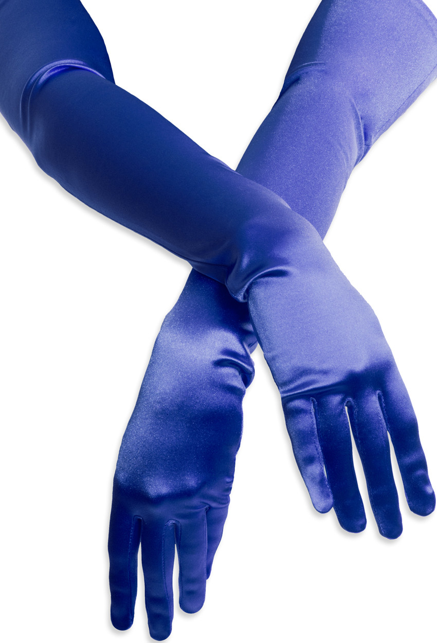 blue evening gloves