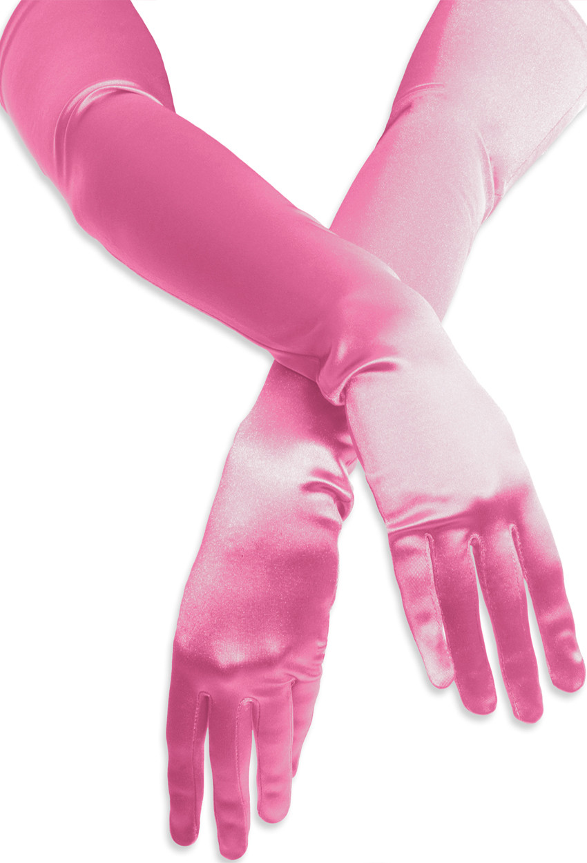 Satin Opera Gloves Light Pink 
