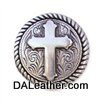 Round Rope Edge Cross Concho 1 Inch