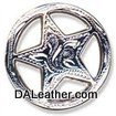 Engraved Ranger Star Concho 1-1/4 Inch Silver Plate