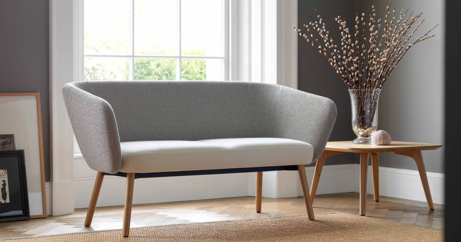 Ocee Design Billo 2 Seater Sofa with Wooden Legs