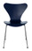 Fritz Hansen Series 7 Chair, 4 Leg AI Blue Lacquered