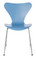 Fritz Hansen Series 7 Chair, 4 Leg Trieste Blue Lacquered