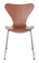 Fritz Hansen Series 7 Chair, 4 Leg Chocolate Milk Brown Lacquered
