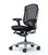 Okamura Contessa 2 Task Chair - Black Mesh Backrest & Black Fabric Seat / Silver Frame / Black Body