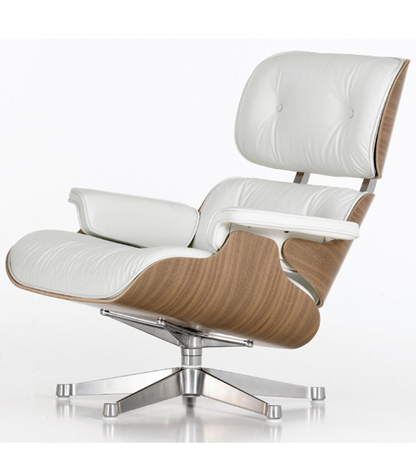 Vitra Eames Lounge Chair and Ottoman - White Pigmented Walnut