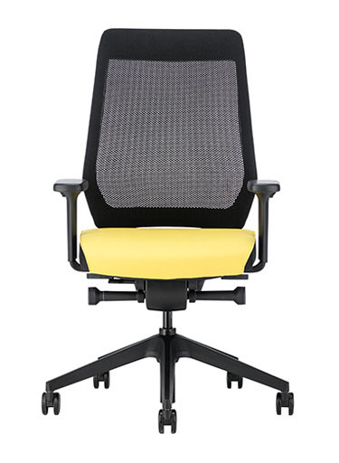Interstuhl Joyce IS3 Mesh Back Task Chair JC211 / Black Base / Black Plastic Backrest / With Arms - Front View