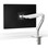 Humanscale M2.1 Monitor Arm In Use, Polished Aluminium with White Trim