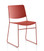 Verco Stax60 Stacking Chair Coral Red with Red Powder-Coated Frame