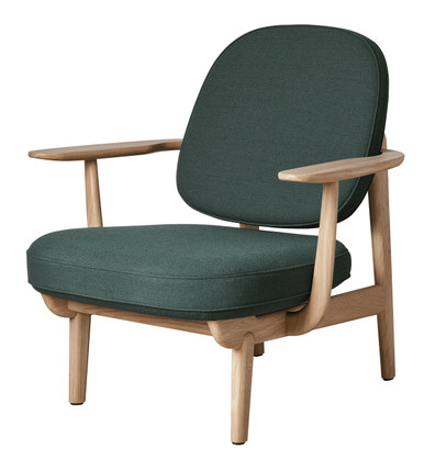 Fritz Hansen JH97 Lounge Chair - Christianshavn Green 1161 - Natural Oak