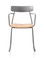 Orangebox Acorn Stacking Chair Traffic Grey Frame Oak Veneer Seat - Front View