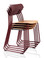 Orangebox Acorn Stacking Chair Claret Red Frame Oak Veneer Seat Stacked - Front Angle View