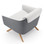 Boss Design DNA Lounge Chair - Wood Base - Rear Angle View